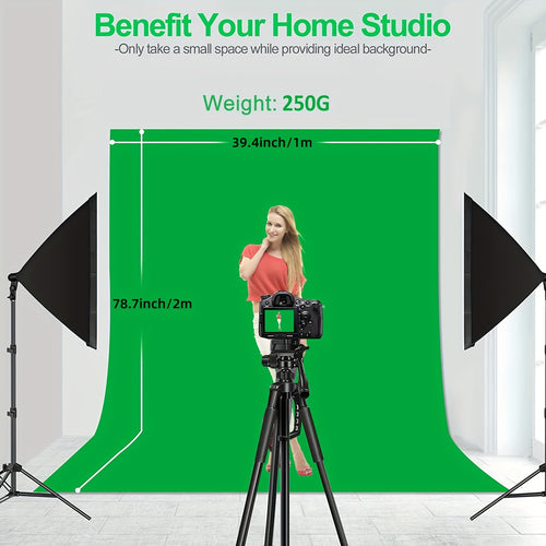 1pc Green Screen Backdrop, Photography Greenscreen Background for Streaming Zoom, Green Portable Background Screen, Background Round Green Screen Chair Backdrop For Photography, Home Video, Conference, Live Streaming
