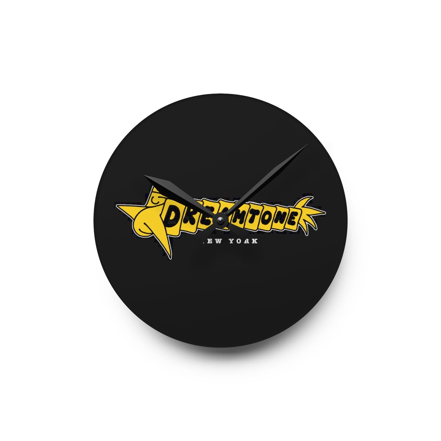 Acrylic Wall Clock — Bold Yellow Star Logo Modern Wall Clock