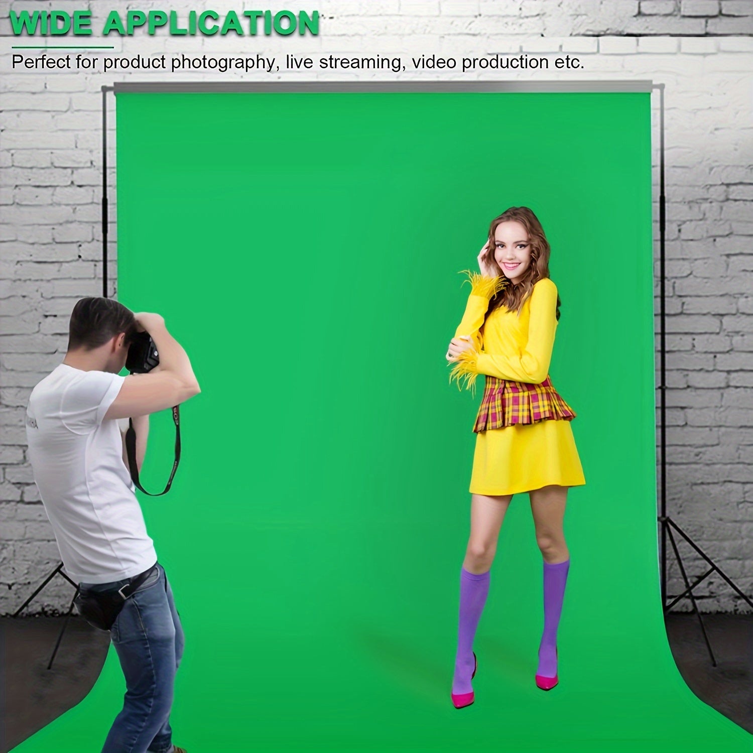 1pc Green Screen Backdrop, Photography Greenscreen Background for Streaming Zoom, Green Portable Background Screen, Background Round Green Screen Chair Backdrop For Photography, Home Video, Conference, Live Streaming