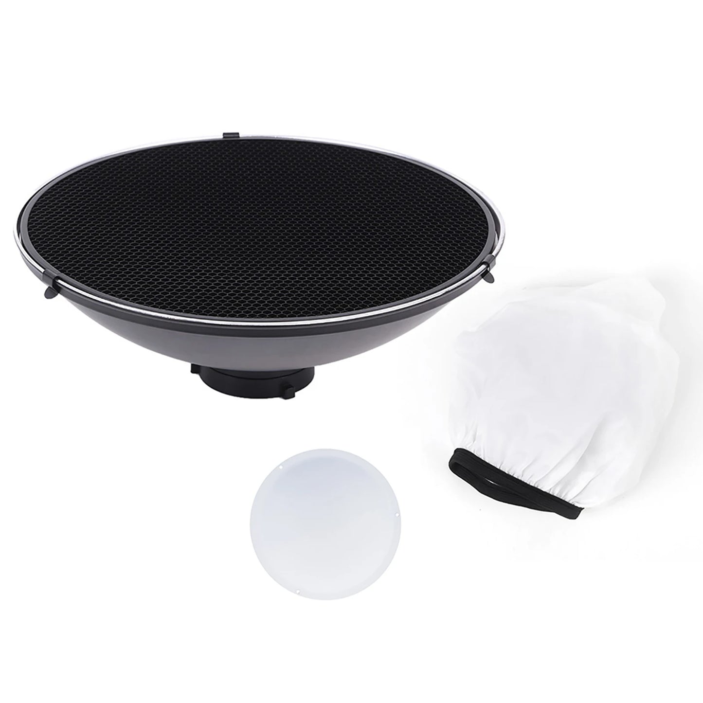 Studio Photography 16 Inch Speedlite Strobe Lighting Diffuser Beauty Dish Lampshade Bowens Mount with Reflector Honeycomb Soft