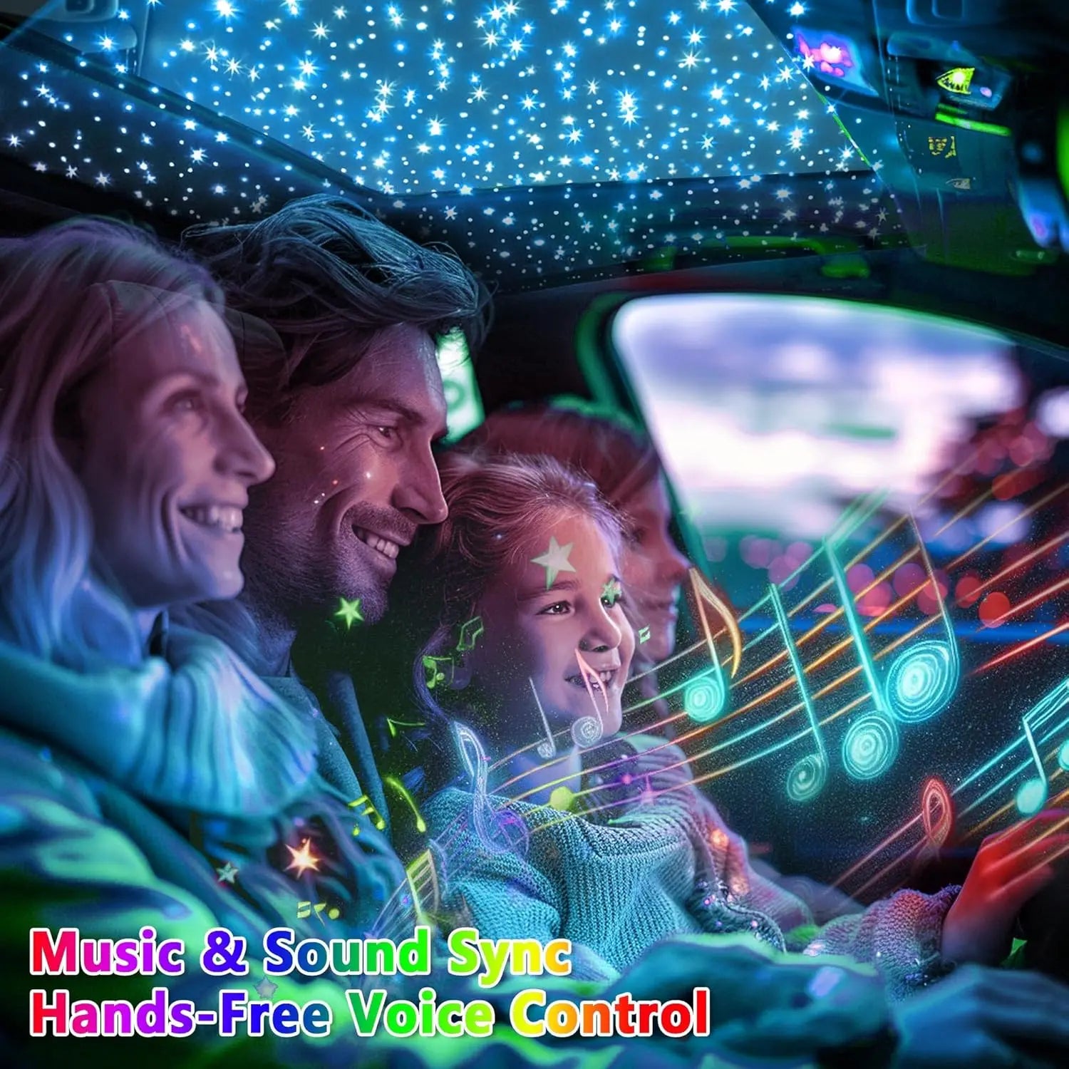 Starlight Headliner Kit 500pcs – Studio/Garage Lighting | 16W RGBW Fiber Engine, App Control, Music Sync, Easy Install for Car &