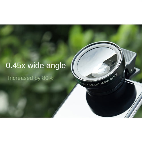 1pc Mobile Clip On - 37MM 0.45X Wide Angle - Lens Set & UV Filter